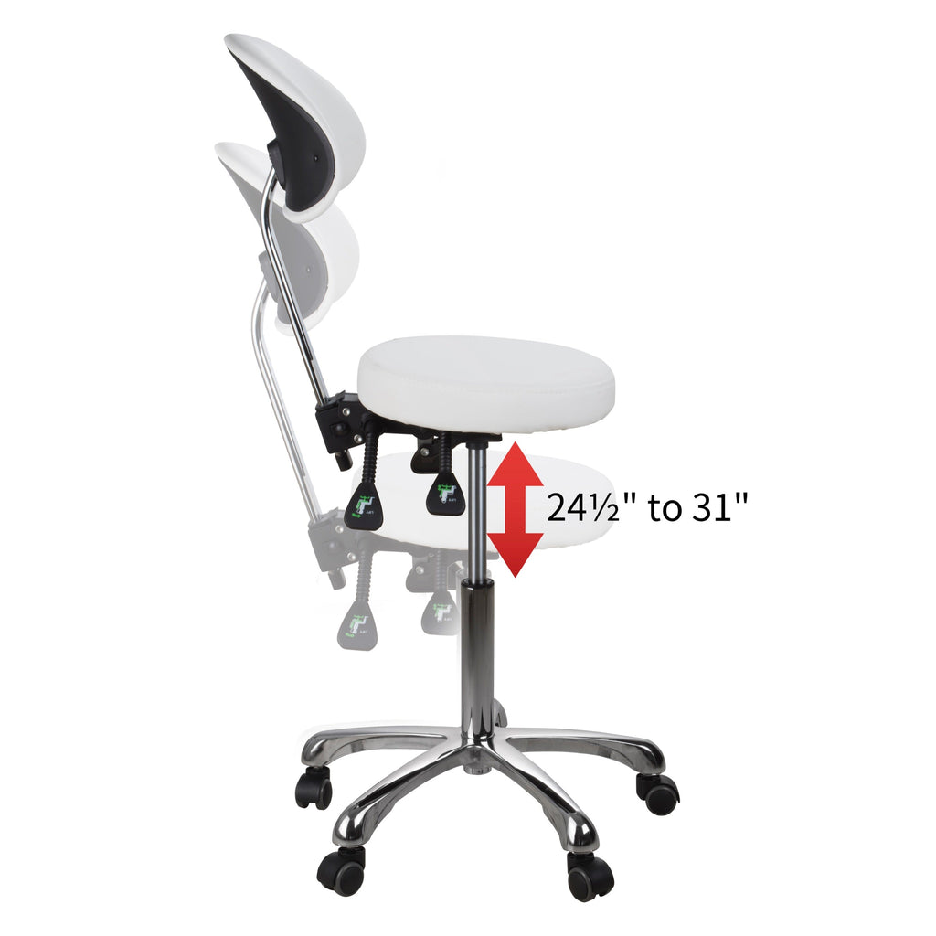Esthetician Stool with Ergonomic Backrest