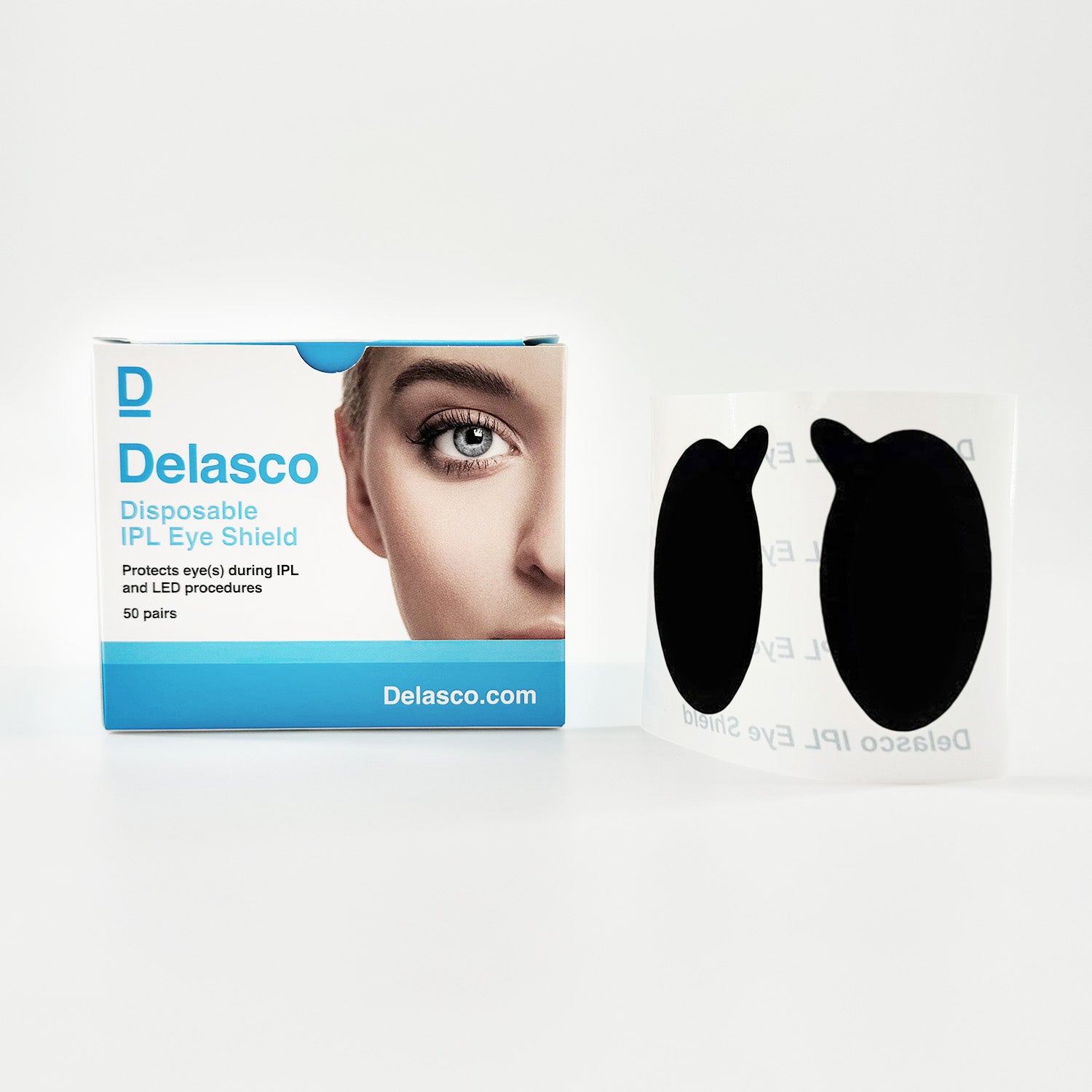 Delasco Black IPL Eye Shields - FDA Class 1 Eye Protection for IPL and LED Procedures 50 Pairs