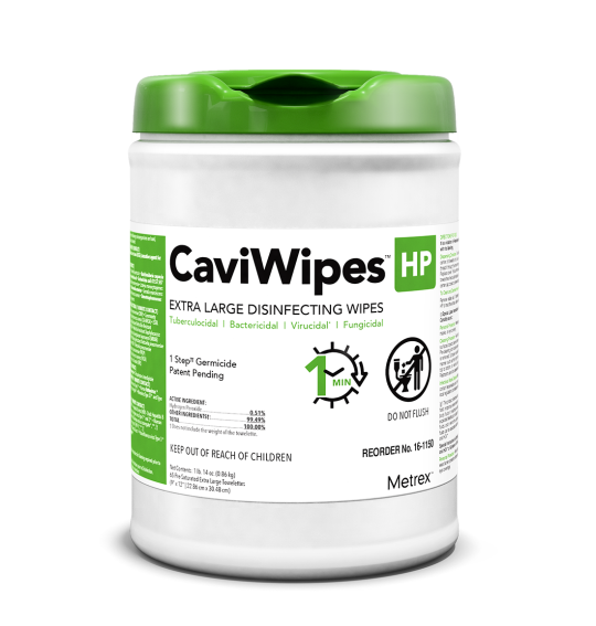 CaviWipes HP XL (9” x 12”) – 65 towelettes per canister