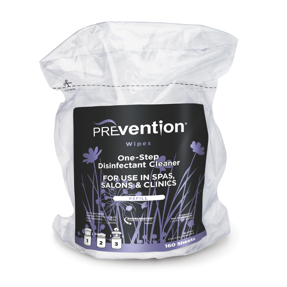 Prevention One-Step Disinfectant Cleaner Refill Wipes, 160 ct, Case of 6