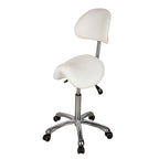 Esthetician Saddle Stool with Ergonomic Backrest