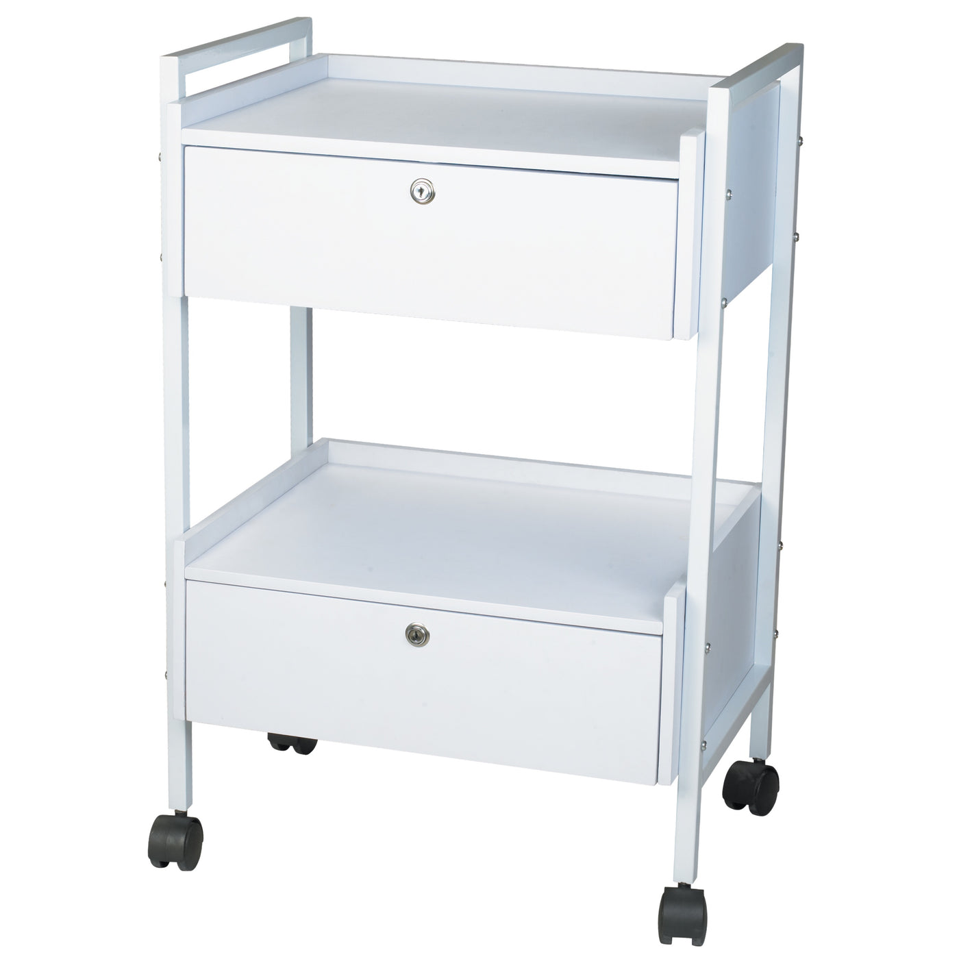 Spa Trolley with Metal Frame and Two Locking Drawers