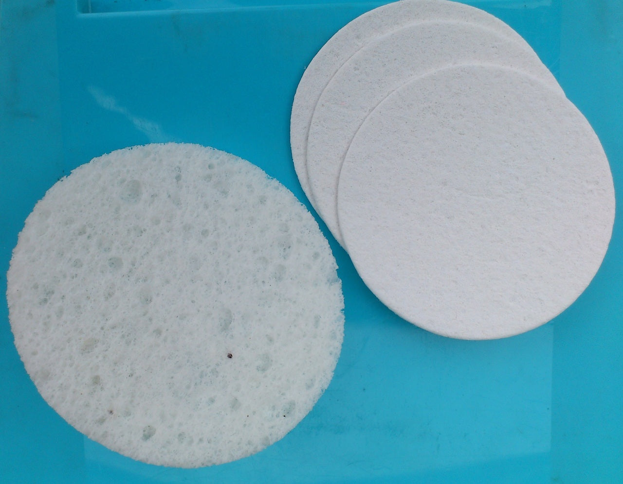 Compressed Round Facial Sponge 3/8 x 3" - White - 24/PK